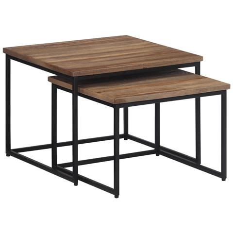 Tavolini A Incastro 2 Pz In Legno Massello Di Teak - Foto 1