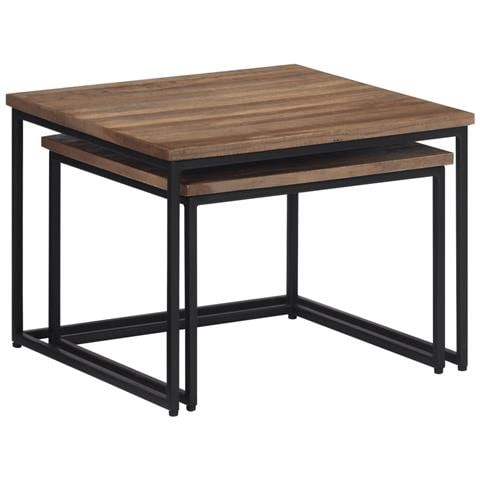 Tavolini A Incastro 2 Pz In Legno Massello Di Teak - Foto 2