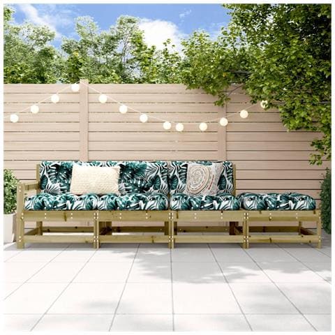 Set Salotto Da Giardino 4 Pz In Legno Impregnato Di Pino - Foto 1