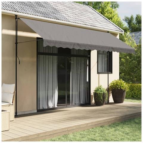 Tenda Da Sole Retrattile Antracite 400x150 Cm Tessuto E Acciaio - Foto 1
