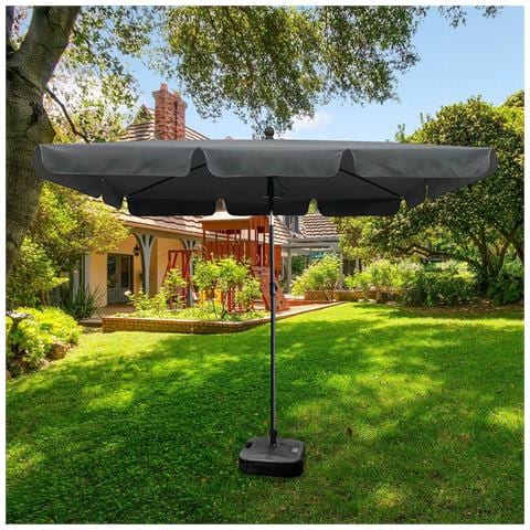 Ombrellone da Giardino FLOKS con Protezione UV, Colore Grigio Scuro, 200x123x235 cm - Foto 7