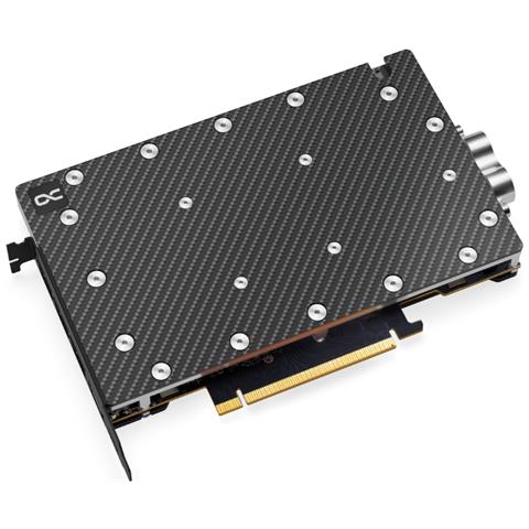 Aquatuning GmbH 13395, Blocco d'acqua + piastra posteriore, Alluminio, Carbonio, Rame, 1/4", 60 °C, 0,8 bar, Nvidia Geforce RTX 4090 Reference Design; INNO3D GeForce RTX 4090 X3 OC, 24GB GDDR6X, HDMI, 3x DP... - Foto 3