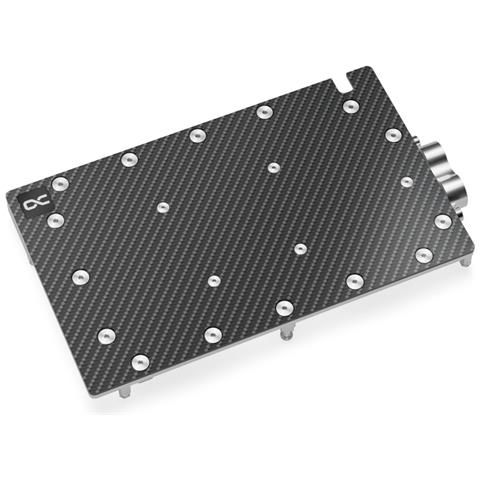 Aquatuning GmbH 13395, Blocco d'acqua + piastra posteriore, Alluminio, Carbonio, Rame, 1/4", 60 °C, 0,8 bar, Nvidia Geforce RTX 4090 Reference Design; INNO3D GeForce RTX 4090 X3 OC, 24GB GDDR6X, HDMI, 3x DP... - Foto 1