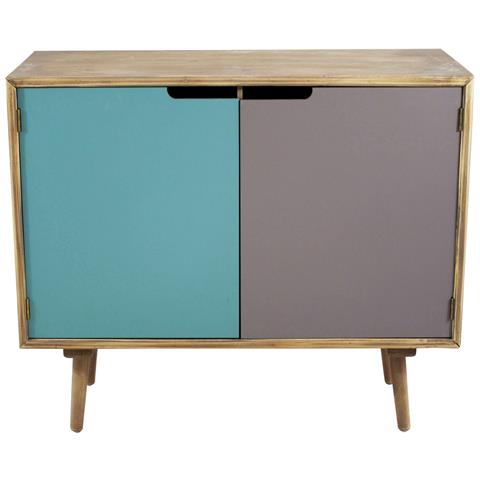 Mobiletto In Legno Con 2 Ante Colorate E 4 Ripiani All'interno Cutter - Foto 1