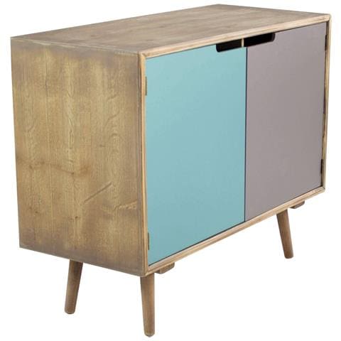 Mobiletto In Legno Con 2 Ante Colorate E 4 Ripiani All'interno Cutter - Foto 5