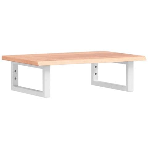 Ripiano A Parete Per Lavabo In Acciaio E Massello Di Rovere - Foto 2