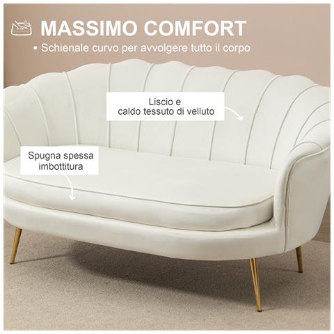 Divano Vintage 2 Posti Industrial Chic, Divanetto Francese Per Ingrasso In Velluto, 130x77x77cm - Foto 6