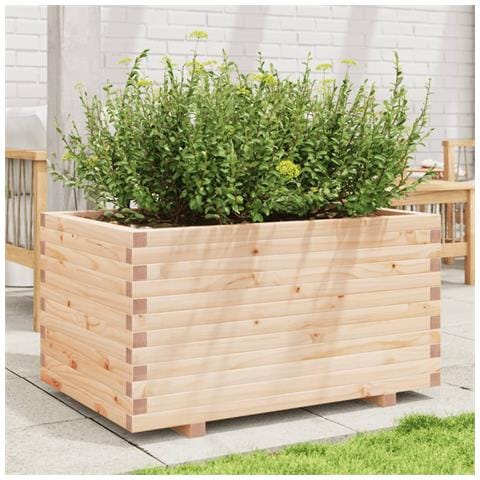 Fioriera Da Giardino 90x60x49,5 Cm In Legno Massello Di Pino - Foto 3