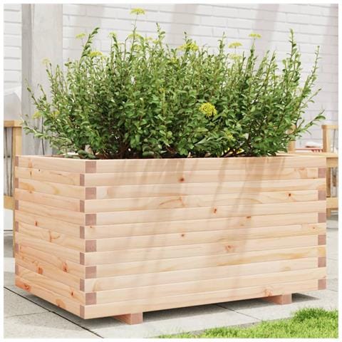Fioriera Da Giardino 90x60x49,5 Cm In Legno Massello Di Pino - Foto 1