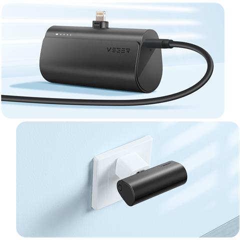 Mini Powerbank 5000mah Connettore Lightning Power Delivery 20w, Nero - Foto 2