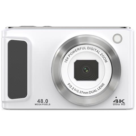 Fotocamera Digitale 4k Hd Con Fotocamera Anteriore E Posteriore E Stabilizzazione White - Foto 2