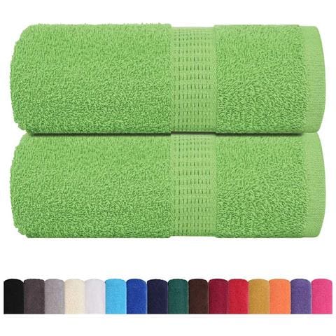 Asciugamani Per Sapone 2 Pz Verde Mela 30x30 Cm 360 G/m Cotone - Foto 2