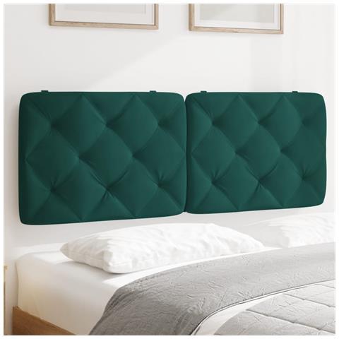 Cuscino Testiera Verde Scuro 120 Cm In Velluto - Foto 8