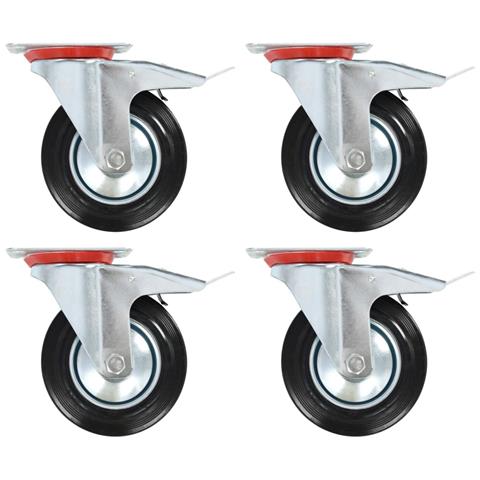 Ruote Girevoli Con Doppio Freno 4 Pz 160 Mm - Foto 2