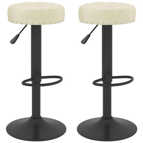 Sedie Da Bar 2 Pz Crema In Velluto - Foto 1