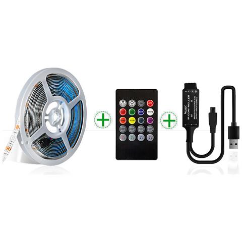 Kit Striscia Led Rgb 5m Con Telecomando Musicale A 20 Tasti - Foto 1