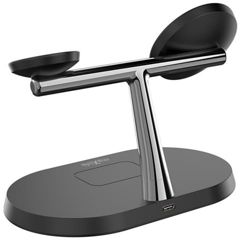 Stazione Di Ricarica A Induzione Magsafe 15w Per Iphone / Airpods / Apple Watch, Nero / Argento - Foto 2