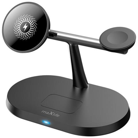 Stazione Di Ricarica A Induzione Magsafe 15w Per Iphone / Airpods / Apple Watch, Nero / Argento - Foto 1