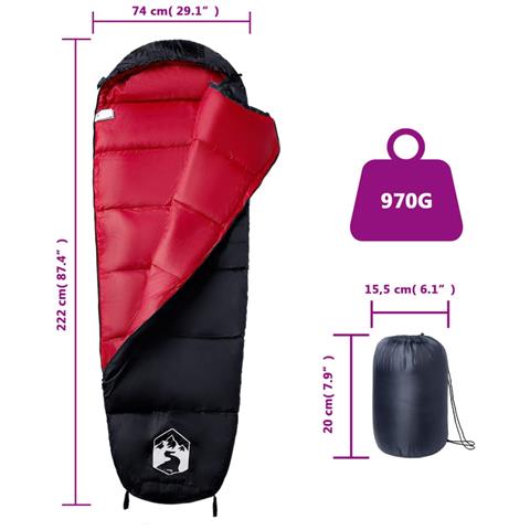 Sacco a Pelo Mummia da Campeggio per Adulti 3 Stagioni - Foto 5