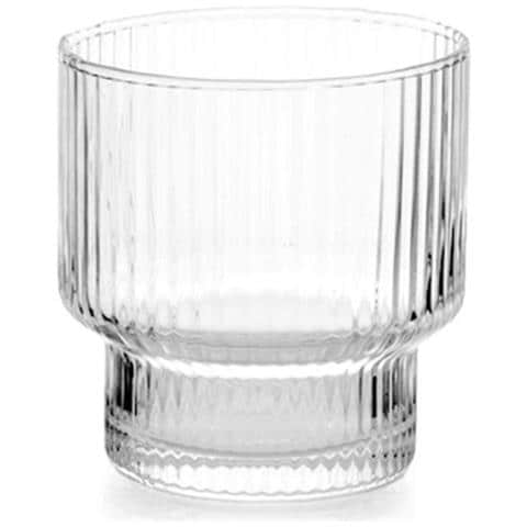 Set 6 bicchieri Bliss in vetro rigato trasparente cl 32 - Foto 1