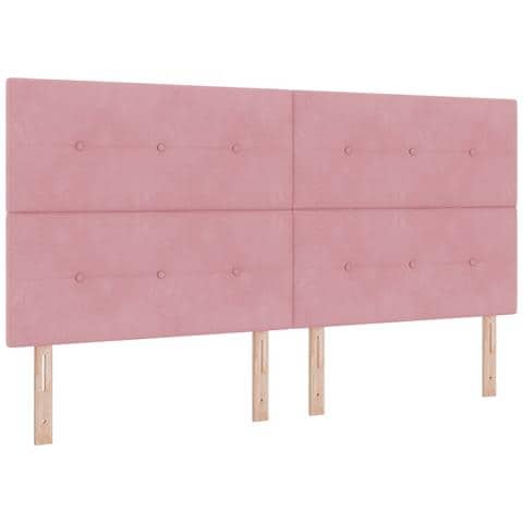 Testiera imbottita  Rosa 200 cm in Velluto - Foto 1