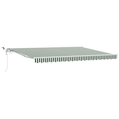 Tenda Retrattile Automatica con LED Verde e Bianca 450x350 cm, Tessuto di ricambio per tenda  per telaio 4,5x3,5 m Verde e Bianco - Foto 1