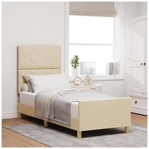 Struttura letto  crema 80x200 cm in tessuto - Foto 2