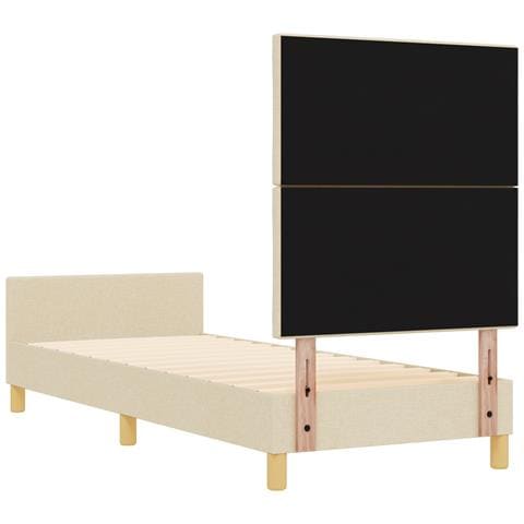 Struttura letto  crema 80x200 cm in tessuto - Foto 9