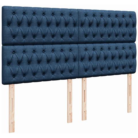 Struttura Letto Pouf con Materasso Blu 180x200cm in Tessuto - Foto 9