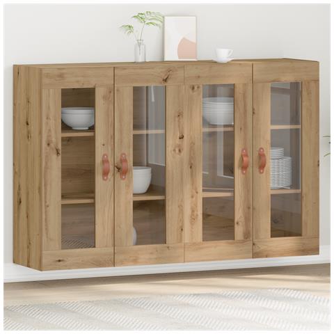 Armadi a muro 2 pcs Rovere Artigianale 69,5x34x90 cm Legno ingegnerizzato - Foto 2