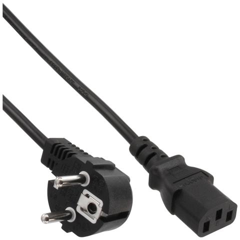 Cavo alimentazione Spina Shucko angolato a Presa IEC-320-C13, 1m - Foto 1