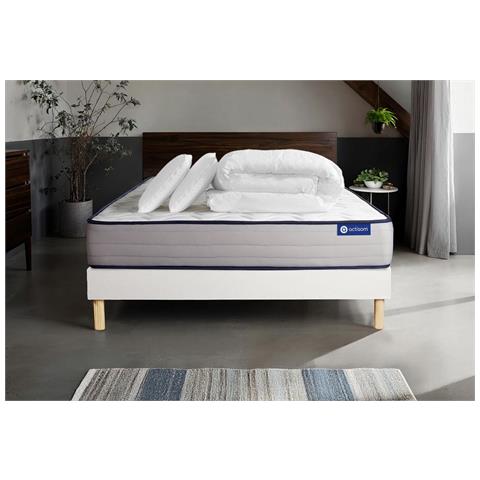 Pacchetto Letto Completo - Materasso 140x190cm + Box Spring Con Doghe (kit) + 2 Cuscini + Piumino - Actimemo Form - Foto 1