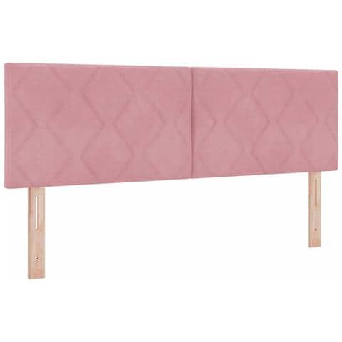 Testiera LED con luci a strisce a LED Rosa 144 cm Velluto - Foto 1