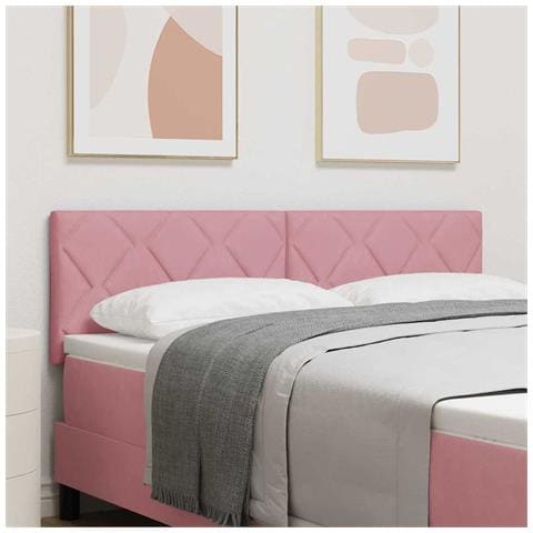 Testiera LED con luci a strisce a LED Rosa 144 cm Velluto - Foto 2