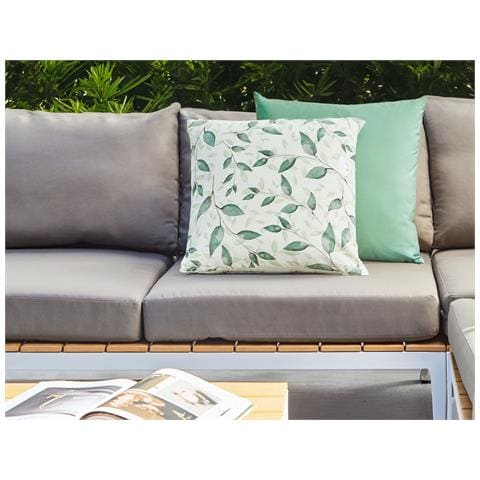 Set Di 2 Cuscini Da Esterno Flyleaf Trama Di Piante 45 X 45 Cm Verde - Foto 1