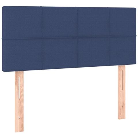 Letto a Molle con Materasso e LED Blu 120x190 cm in Tessuto - Foto 9