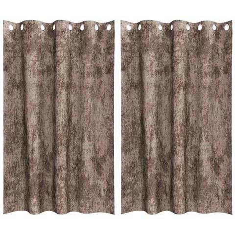 Tenda con tende 2 pcs Cappuccino 175 x 140 cm Velluto - Foto 1