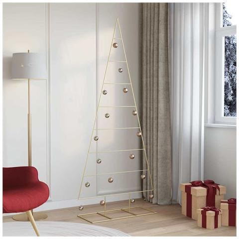 Albero di Natale in metallo con supporto Oro 210 cm - Foto 2