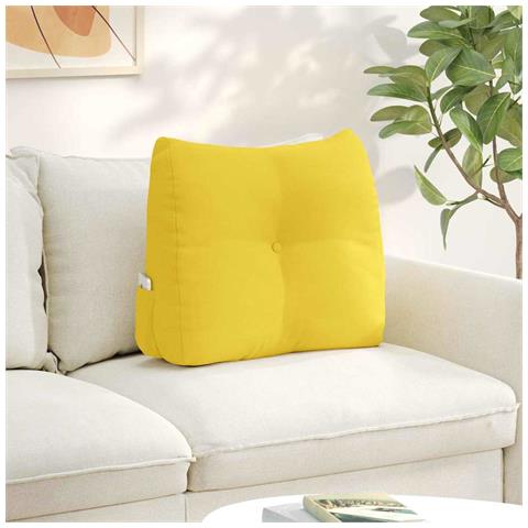 Cuscino per Schiena Giallo Chiaro 60 x 24 x 50 cm Tessuto - Foto 2