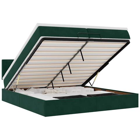 Struttura Letto Pouf con Materasso 200x200 cm in Velluto - Foto 1