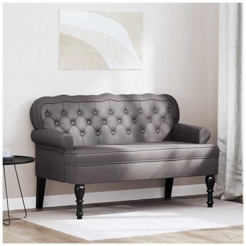 Panca Chesterfield Grigio 119.5 x 64.5 x 75 cm Pelle Sintetica - Foto 2