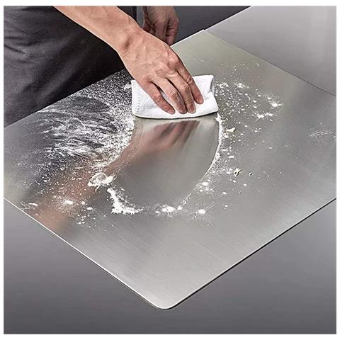 Tagliere Spianatoia Con Tarocco In Acciaio Inox Per Uso Alimentare - Varie Misure - Profondità 60 (l110 X P60 X 3cm) - Foto 2