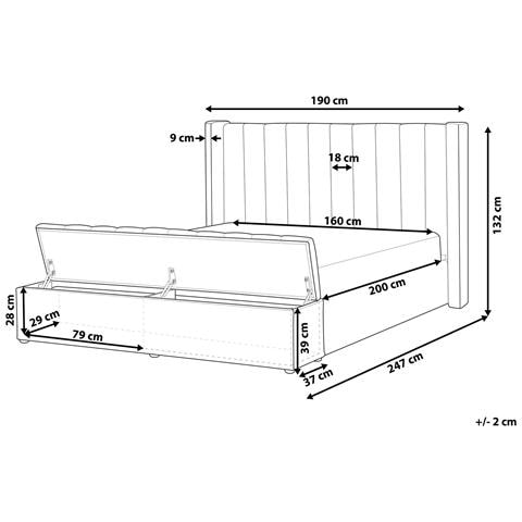 Letto Ad Acqua Con Panca Contenitore Velluto Noyers 160 X 200 Cm Bianco Sporco - Foto 4
