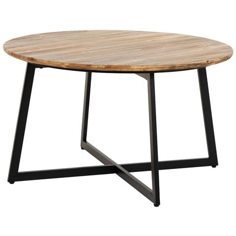 Tavolino Rotondo In Metallo E Legno 80x80x45h Cm - Foto 1