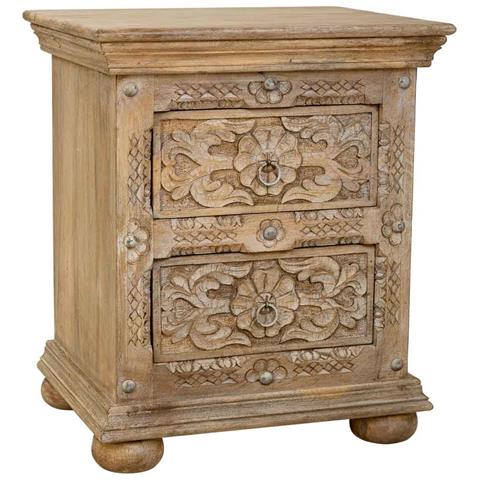 Comodino In Legno Artigianale Marrone 50x40x60. - Foto 1