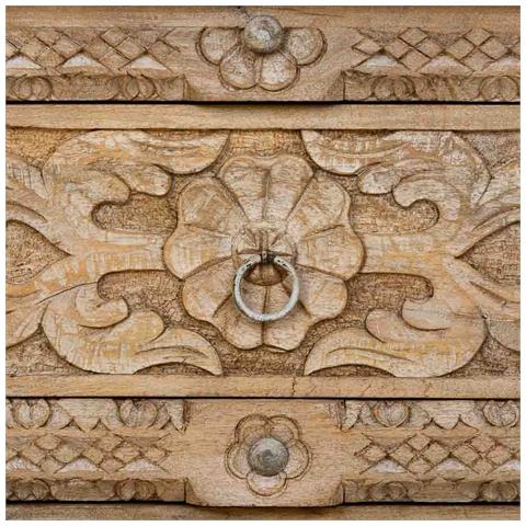 Comodino In Legno Artigianale Marrone 50x40x60. - Foto 8