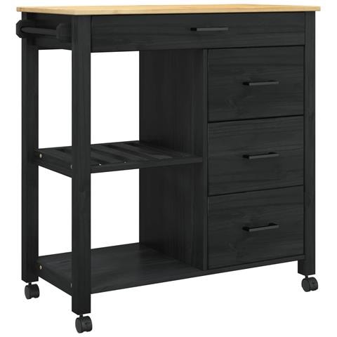 Carrello da Cucina MONZA Nero 84 x 40 x 88,5 cm - Foto 1