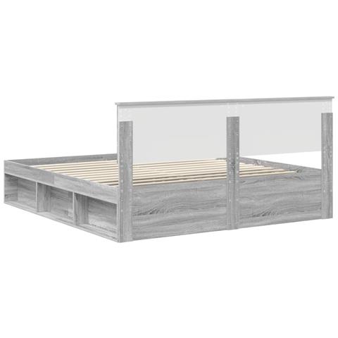 Struttura del letto con testiera Grigio Sonoma 200 x 200 cm - Foto 9