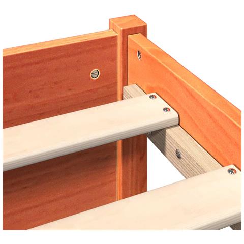 Struttura del letto con testiera contenitore Marrone Cera - Foto 9