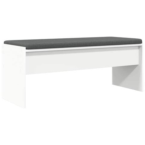Panca per ingresso con cuscino Bianco 103 x 38 x 40 cm - Foto 1